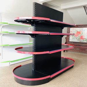 Black Oval supermarket gondola shelf