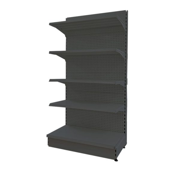 Black single-sided gondola shelf