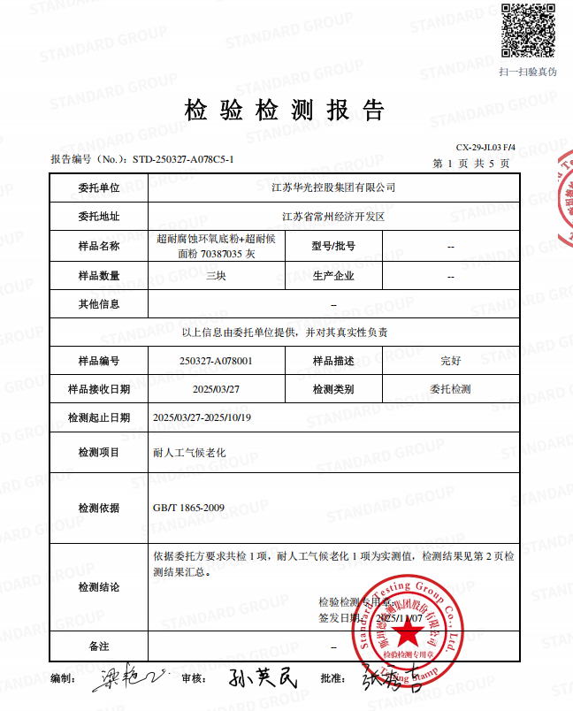 XINGYE supermarket shelving 3500 hour weather resistance test report