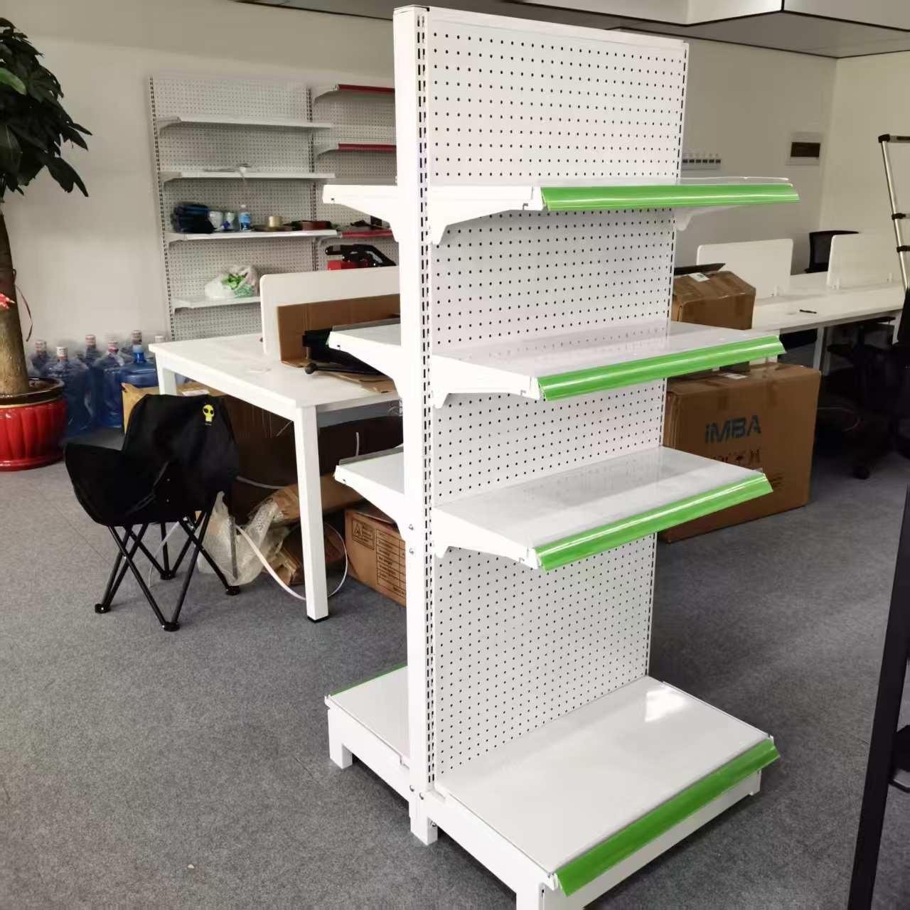 Supermarket gondola shelving column assembly by XINGYE
